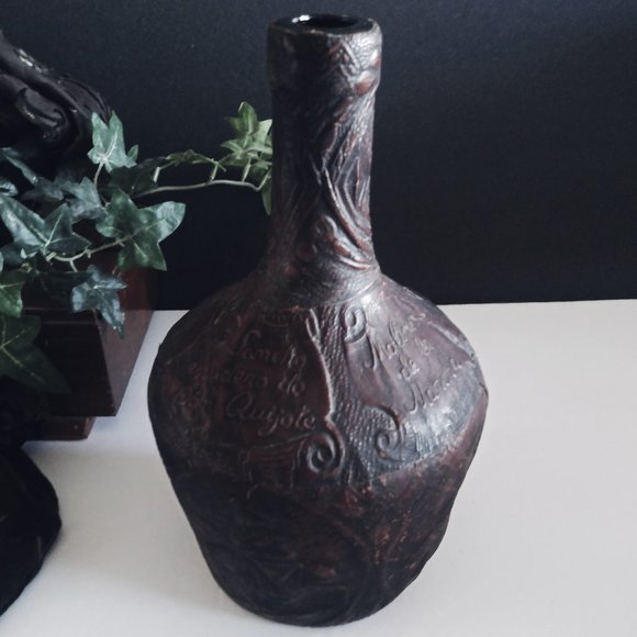 Don Quixote Leather Bottle Embossed Sancho - Picture 3 of 12